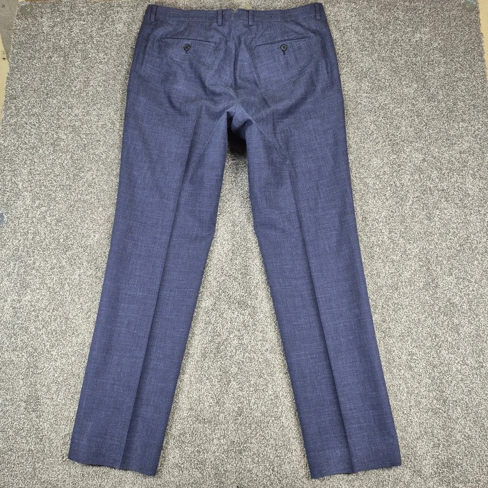 Banana Republic Dress Pants Mens 36x34 Blue Wool Silk Linen Vitale Barberis